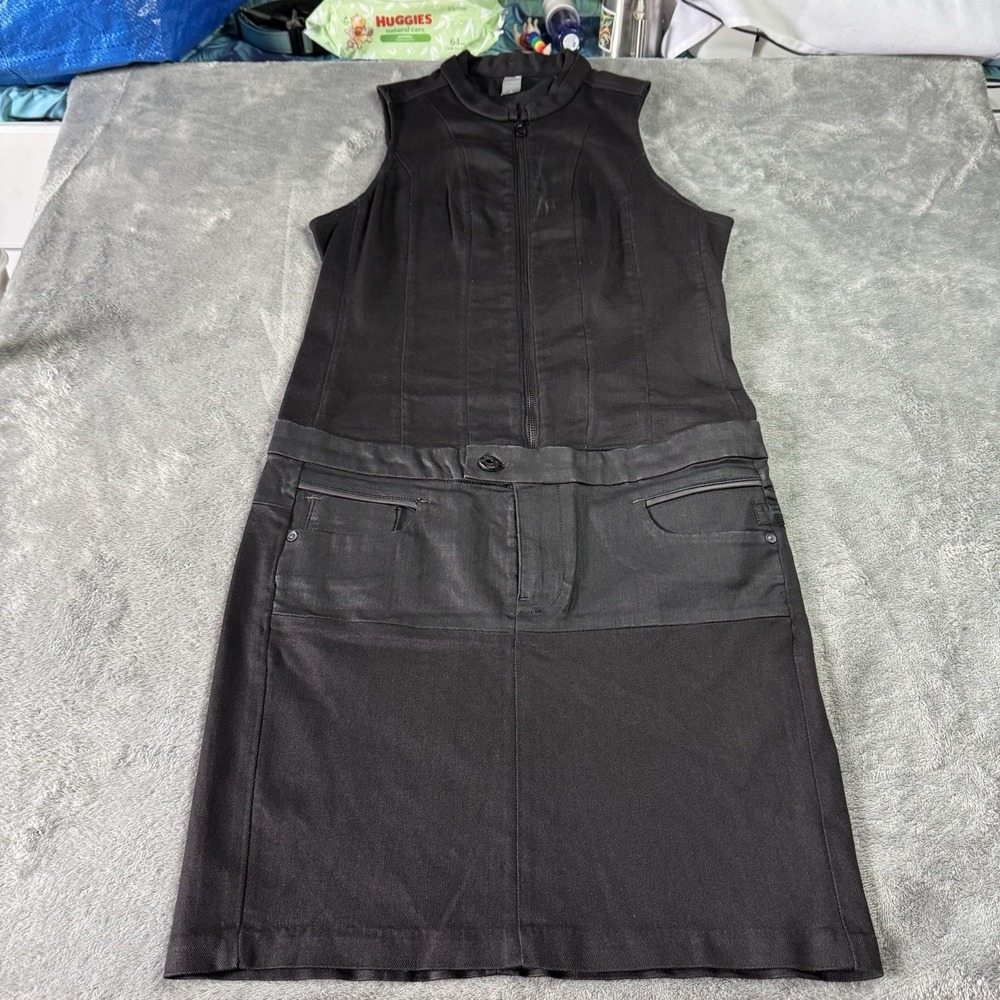 G Star Raw Womens Radar‎ Biker Dress Size L Grunge Goth Designer City